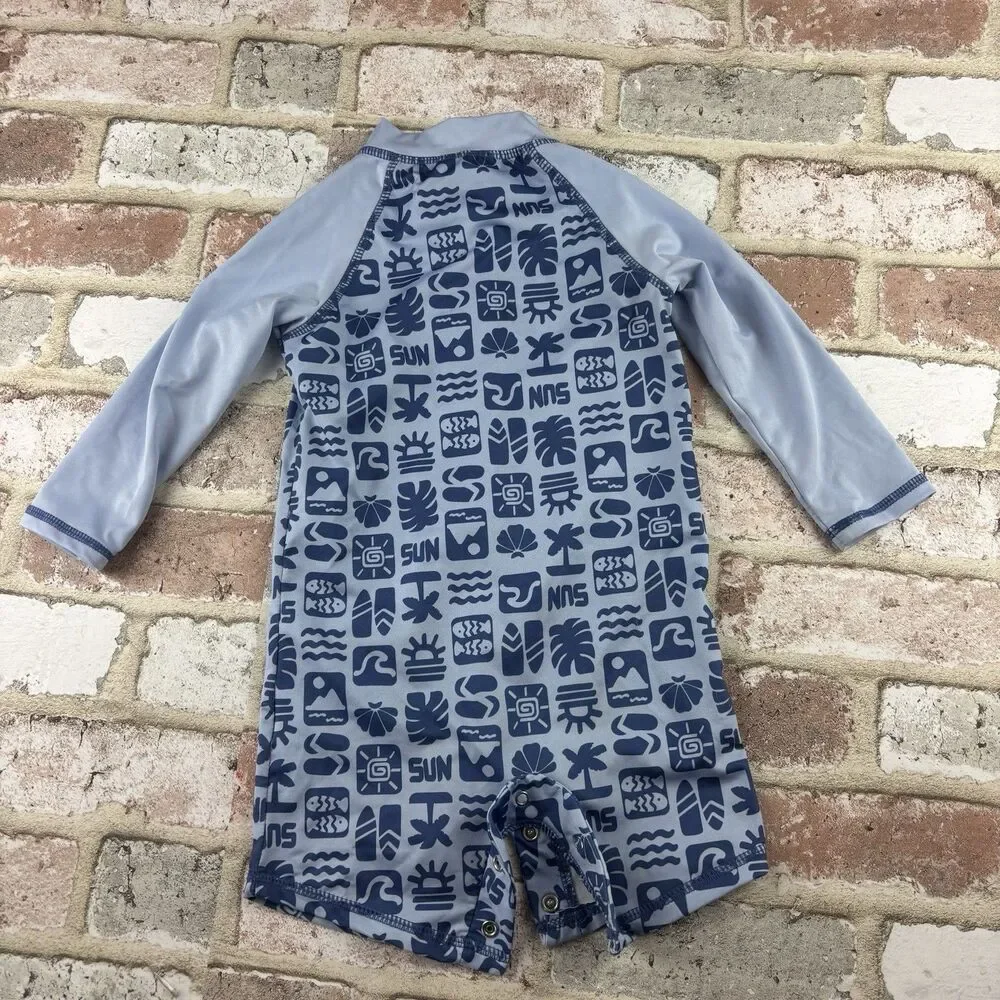 Sperry Baby Boys Rash guard Swimsuit Size 18M Blue Fish Sun Beach Lake Summer